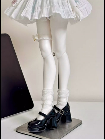 BJD Doll Black Thick Sole High Heel Patent Leather Shoes for MSD Size Ball Jointed Doll