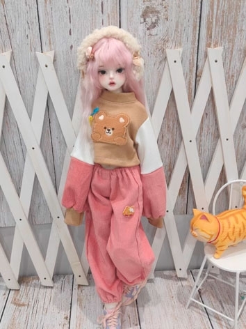 BJD Clothes Daily Cute Top Pants Suit for YOSD MSD Size Ball-jointed Doll