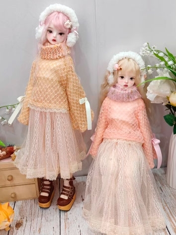 BJD Clothes Daily Winter Autumn Top Skirt Suit for MSD Size Ball-jointed Doll