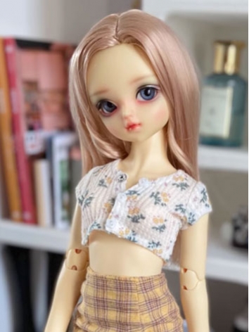 BJD Clothes Knit Floral Short Sleeve T-shirt for MSD Size Ball-jointed Doll