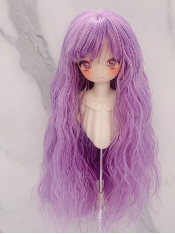 BJD Wig Female Soft Purple Long Curly Wig for SD MSD YOSD Size Ball-jointed Doll