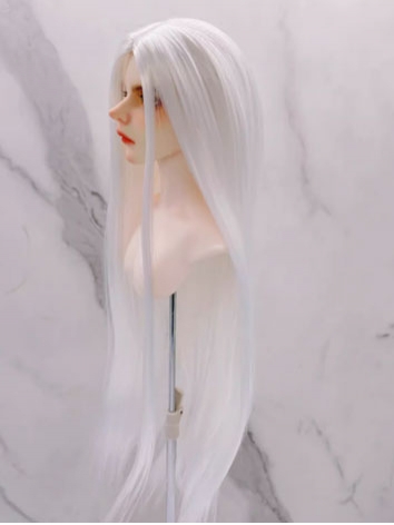 BJD Wig Female Male White Ancient Soft Long Straight Wig for SD MSD YOSD Size Ball-jointed Doll