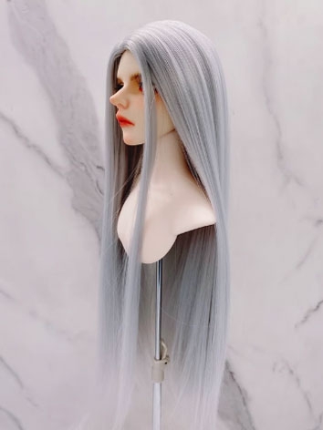 BJD Wig Male Female Silver Gray Ancient Soft Long Straight Wig for SD MSD YOSD Size Ball-jointed Doll