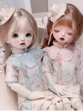 BJD Clothes Cheongsam Blue Pink Dress Suits for MSD Size Ball-jointed Doll