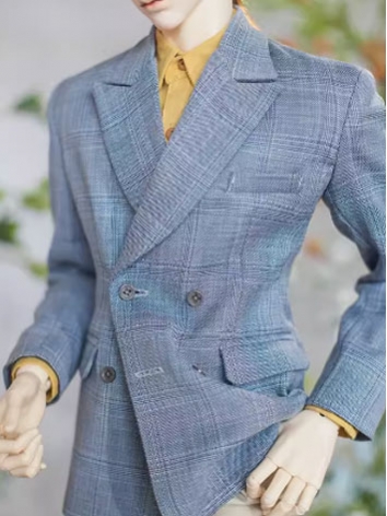 BJD Clothes Blue Plaid Suit Top for 70/ID72/ID75/Muscle75/YC76/Loongsoul80 Size Ball-jointed Doll