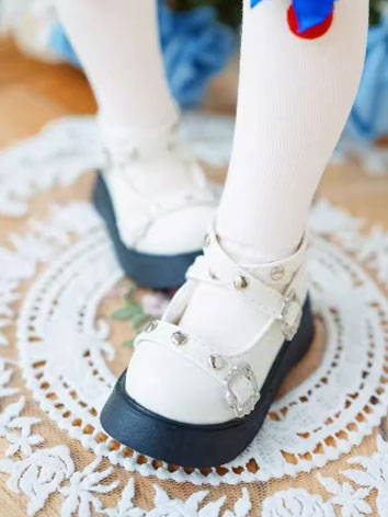 BJD Doll Shoes Female Round Toe Rivet Shoes for MSD Size Ball Jointed Doll