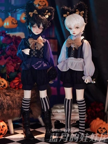 BJD Clothes Black Cat Ver.2 Shirt Shorts Suit for MSD Size Ball Jointed Doll