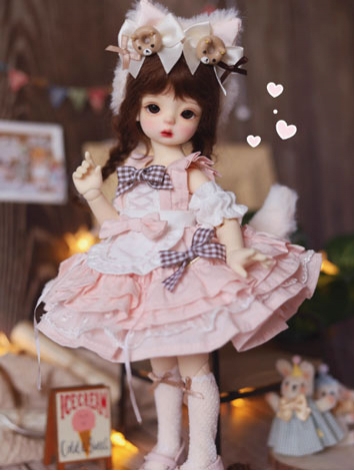 BJD Clothes Black Pink Dress Suits for YOSD Size Ball-jointed Doll