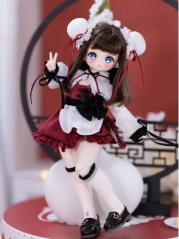 BJD Clothes Black Red White Dress Suits for YOSD Size Ball-jointed Doll