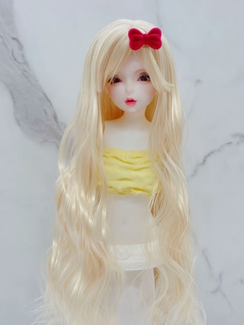 BJD Wig Female Milk Gold Curly Wig for SD MSD YOSD Size Ball-jointed Doll