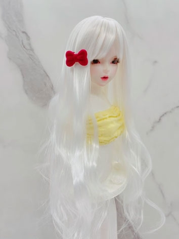 BJD Wig Female Moon Light White Curly Wig for SD MSD YOSD Size Ball-jointed Doll