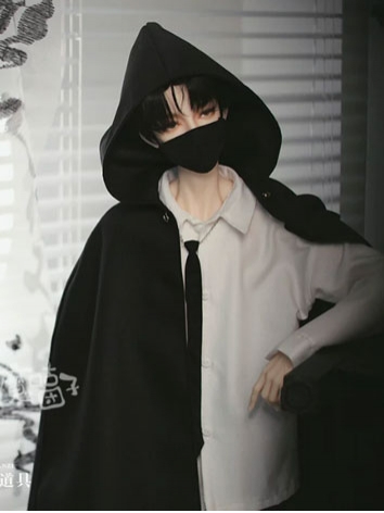 BJD Clothes Black Magic Hoodie Cape for 70cm/SD/MSD Size Ball-jointed Doll