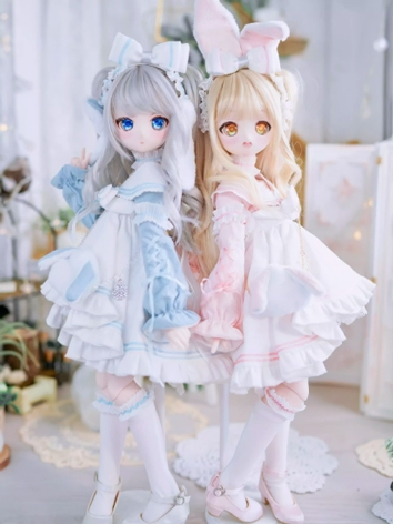 BJD Clothes Blue Pink Dress Suits for MSD Size Ball-jointed Doll