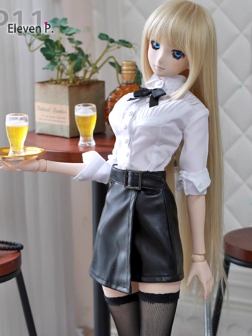 BJD Clothes Waitress Uniform Blouse Skirt Suits for DD SDGR Size Ball-jointed Doll