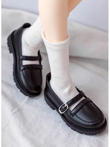 BJD Shoes Black Brown Uniform Leather Shoes for ID75 70cm SD MSD Size Ball-jointed Doll
