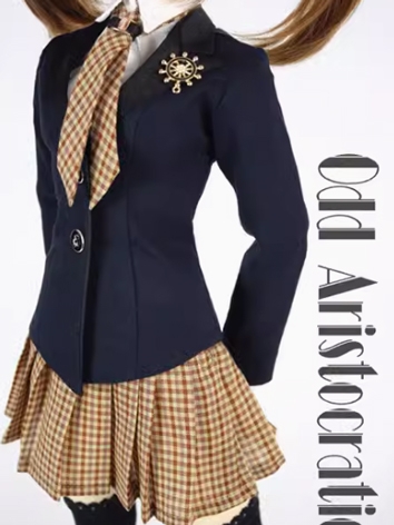 BJD Clothes Blue Preppy Style Uniform Top Skirt Suit for SD Ball-jointed Doll