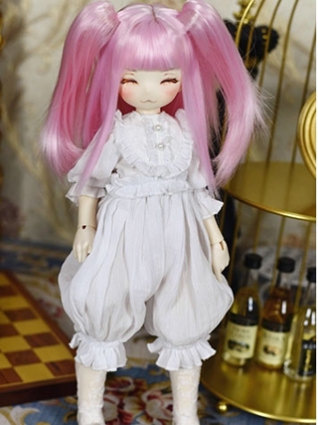 Bjd Clothes White Anti-stain Jumpsuit【Fu Fu】for MSD Ball-jointed Doll