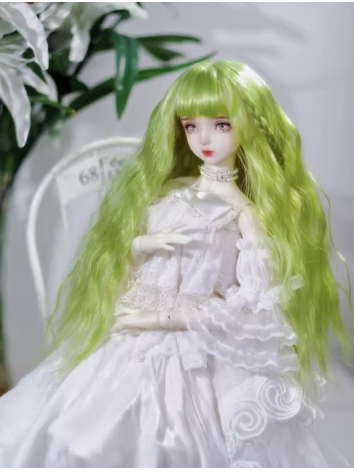 BJD Wig Female Green Soft High Temperature Curly Wig for SD MSD YOSD Size Ball-jointed Doll