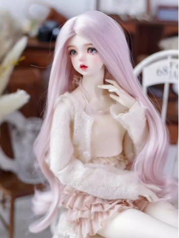 BJD Wig Female Pink Curly Soft Hair for SD MSD YOSD Size Ball-jointed Doll