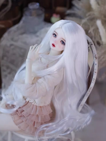 BJD Wig Female White Curly ...