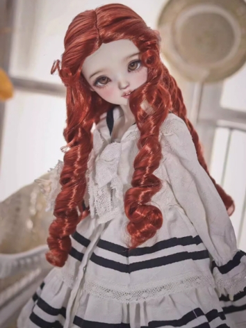 BJD Wig Retro Rust Red Moha...