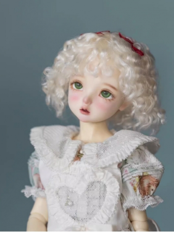 BJD Wig White Mohair Curly ...