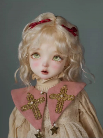 BJD Wig Gold Mohair Curly H...