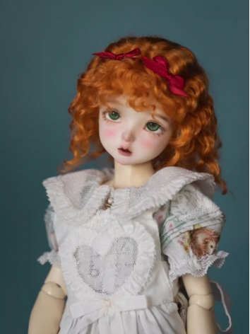 BJD Wig Orange Mohair Curly...