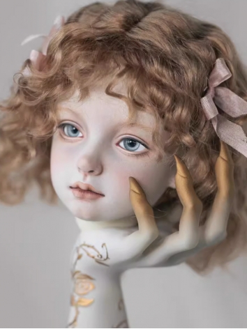 BJD Wig Tea Brown Mohair Curly Hair for MSD Size Girl Ball-jointed Doll