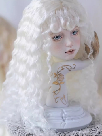 BJD Wig White Mohair Curly ...