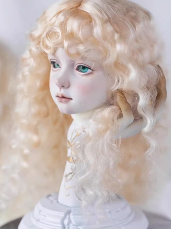 BJD Wig Gold Mohair Curly L...