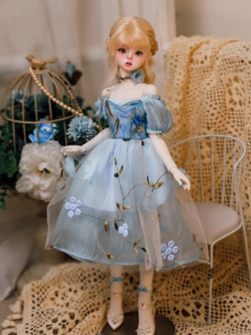 BJD Clothes Blue Painting G...