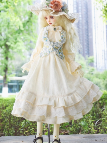 BJD Clothes Girl White Dres...