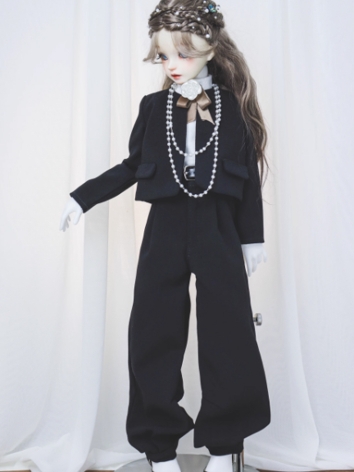 BJD Clothes Girl Black Top Pants Suits for MSD Size Ball-jointed Doll