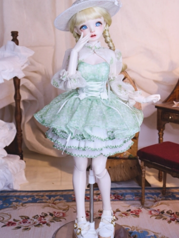 BJD Clothes Girl Green Dress Suits for MSD Size Ball-jointed Doll