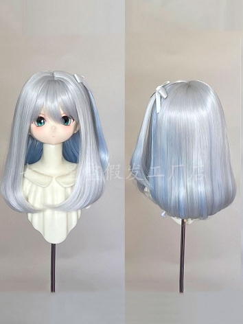 BJD Wig Gray Blue High Temperature Hair for SD MSD Size Girl Ball-jointed Doll