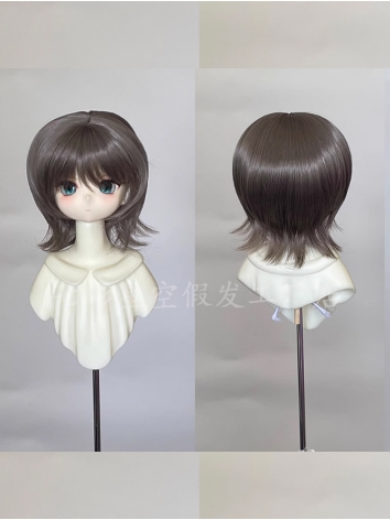 BJD Wig Brown Asymmetric Ba...