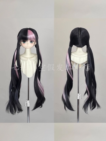 BJD Wig Black Pink Bunches ...