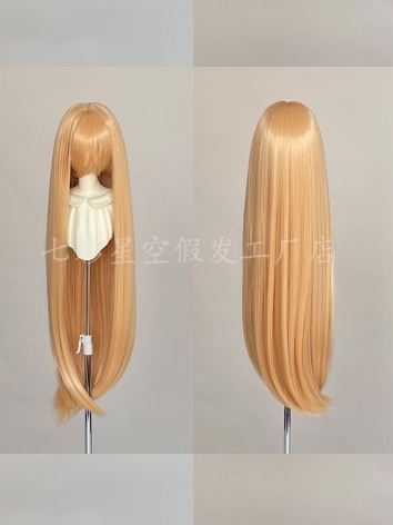 BJD Wig Gold High Temerature Long Bangs Hair for MSD Size Girl Ball-jointed Doll