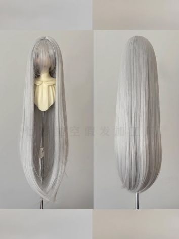 BJD Wig Silver Gray High Te...