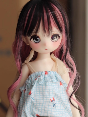 BJD Wig Black Pink High Tem...