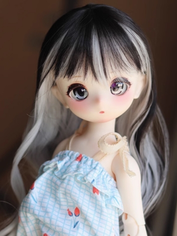 BJD Wig Black White High Te...