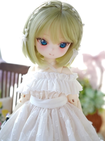 BJD Wig Girl Green High Temperature Short Hair for SD MSD Size Ball Jointed Doll