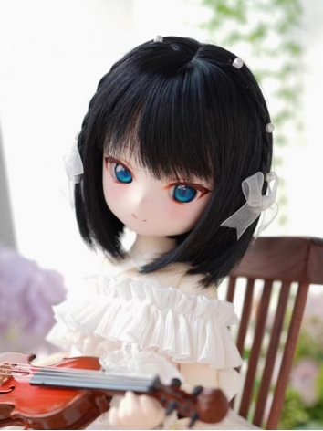 BJD Wig Girl Black High Temperature Short Hair for SD MSD Size Ball Jointed Doll