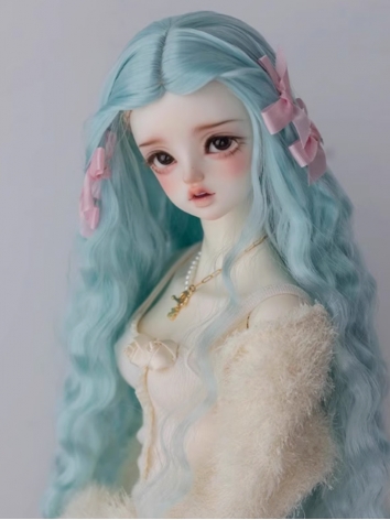 BJD Wig Girl Cyan High Temperature Long Hair for SD MSD YOSD Size Ball Jointed Doll