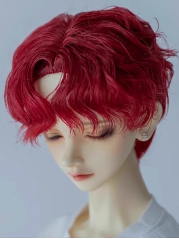 BJD Wig Boy Red Short Style Milk Hair for SD MSD Size Ball Jointed Doll