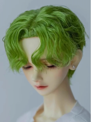 BJD Wig Boy Green Short Style Milk Hair for SD MSD Size Ball Jointed Doll