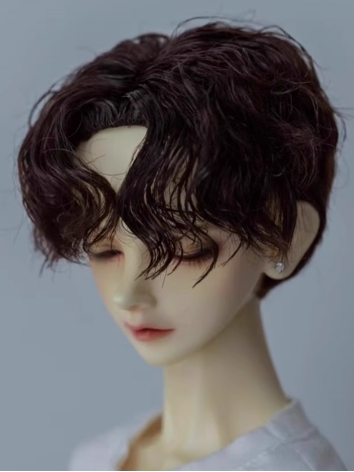 BJD Wig Boy Brown Black Short Style Milk Hair for SD MSD Size Ball Jointed Doll