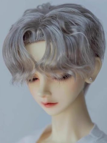 BJD Wig Boy Gray Short Style Milk Hair for SD MSD Size Ball Jointed Doll