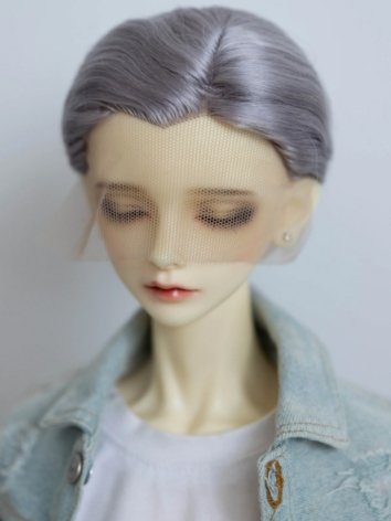 BJD Wig Boy Dark Gray Short Mohair for SD Size Ball Jointed Doll